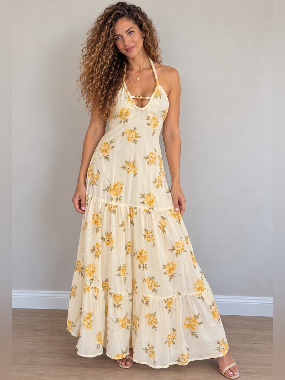Parker Floral Halter Maxi Dress – XL